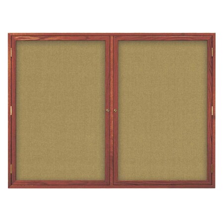 United Visual Products Double Door Indoor Enclosed Easy Tack Bo UV304EZ-MARBLE-BLACK